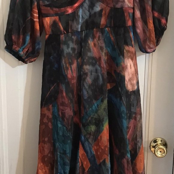 Anthropologie Hutch Puff Sleeve Midi Dress - Petite size O - Picture 7 of 7